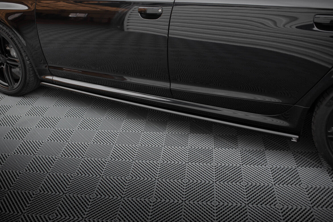Seitenschweller Ansatz (Paar) V.2 passend für Audi RS6 Avant C6 schwarz Hochglanz