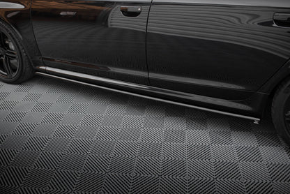 Seitenschweller Ansatz (Paar) V.2 passend für Audi RS6 Avant C6 schwarz Hochglanz