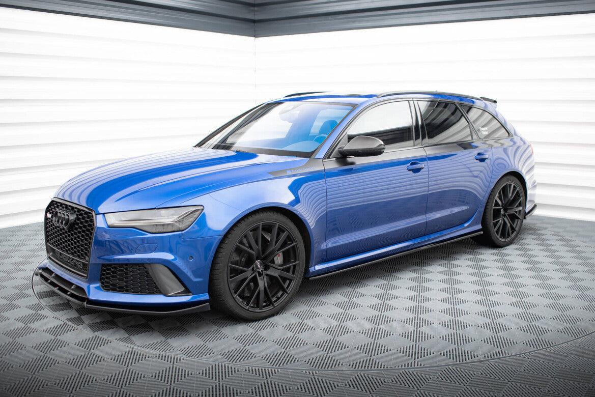 Seitenschweller Ansatz (Paar) V.2 passend für Audi RS6 C7 / C7 FL schwarz Hochglanz
