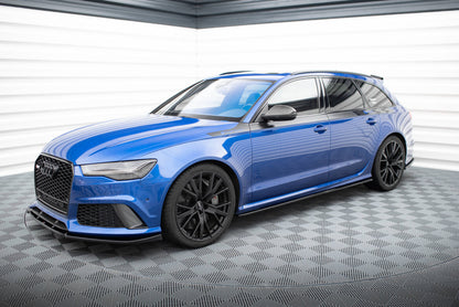 Seitenschweller Ansatz (Paar) V.2 passend für Audi RS6 C7 / C7 FL schwarz Hochglanz