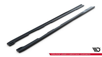 Seitenschweller Ansatz (Paar) V.2 passend für Audi RS6 C7 / C7 FL schwarz Hochglanz