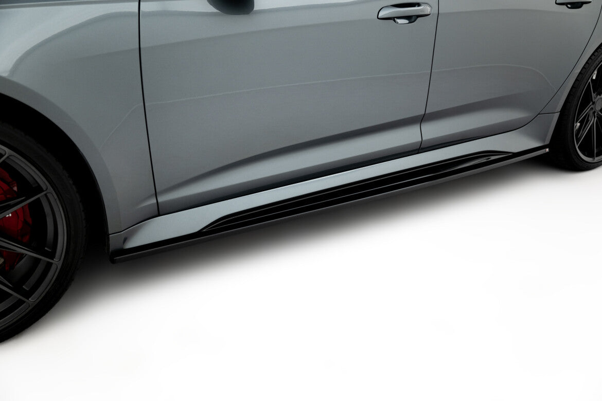 Seitenschweller Ansatz (Paar) V.2 passend für Audi RS6 C8 / C8 FL schwarz Hochglanz