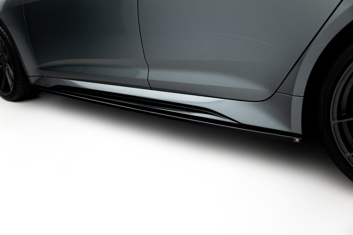 Seitenschweller Ansatz (Paar) V.2 passend für Audi RS6 C8 / C8 FL schwarz Hochglanz