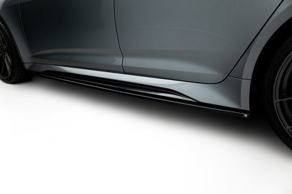 Seitenschweller Ansatz (Paar) V.2 passend für Audi RS6 C8 / C8 FL schwarz Hochglanz
