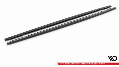 Seitenschweller Ansatz (Paar) V.2 passend für Audi RS6 C8 / C8 FL schwarz Hochglanz