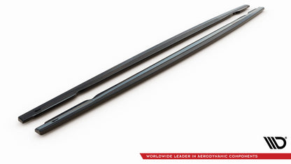 Seitenschweller Ansatz (Paar) V.2 passend für Audi RS6 C8 / C8 FL schwarz Hochglanz
