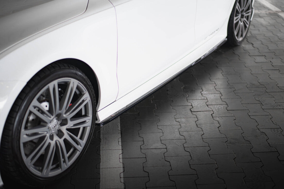 Seitenschweller Ansatz (Paar) V.2 passend für Audi RS7 C7 schwarz Hochglanz