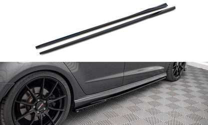 Seitenschweller Ansatz (Paar) V.2 passend für Audi S3 / A3 S-Line Sportback 8V / 8V FL schwarz Hochglanz