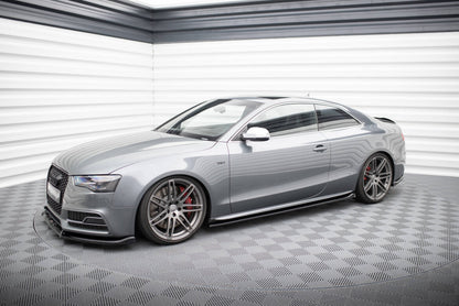 Seitenschweller Ansatz (Paar) V.2 passend für Audi S5 / A5 S-Line Coupe 8T schwarz Hochglanz