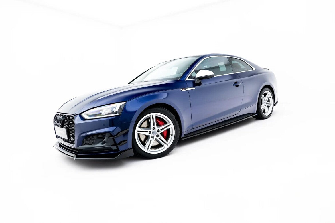 Seitenschweller Ansatz (Paar) V.2 passend für Audi S5 / A5 S-Line Coupe F5 schwarz Hochglanz