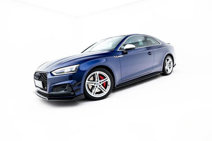 Seitenschweller Ansatz (Paar) V.2 passend für Audi S5 / A5 S-Line Coupe F5 schwarz Hochglanz