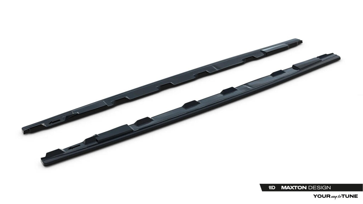 Seitenschweller Ansatz (Paar) V.2 passend für Audi S5 / A5 S-Line Coupe F5 schwarz Hochglanz