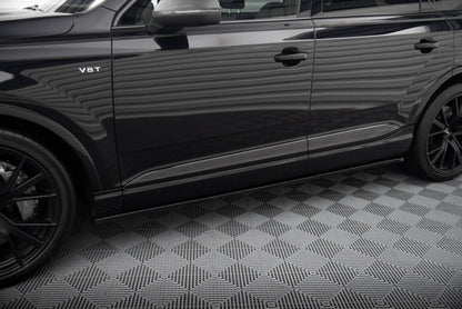Seitenschweller Ansatz (Paar) V.2 passend für Audi SQ7 / Q7 S-Line Mk2 schwarz Hochglanz