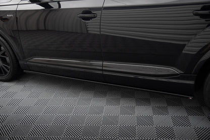 Seitenschweller Ansatz (Paar) V.2 passend für Audi SQ7 / Q7 S-Line Mk2 schwarz Hochglanz