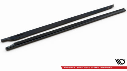 Seitenschweller Ansatz (Paar) V.2 passend für Audi SQ7 / Q7 S-Line Mk2 schwarz Hochglanz