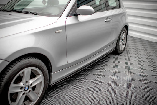 Seitenschweller Ansatz (Paar) V.2 passend für BMW 1er E81 FL schwarz Hochglanz