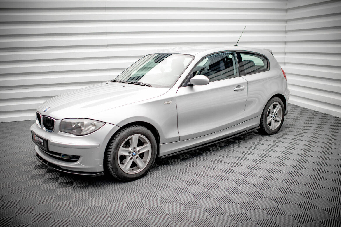Seitenschweller Ansatz (Paar) V.2 passend für BMW 1er E81 FL schwarz Hochglanz