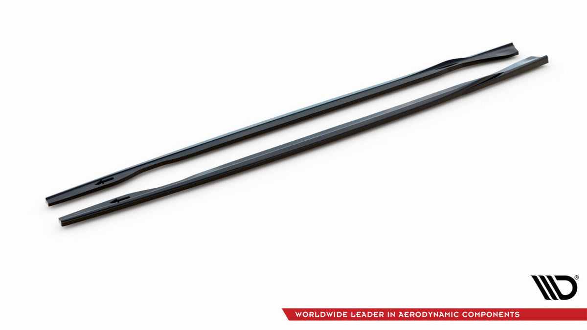 Seitenschweller Ansatz (Paar) V.2 passend für BMW 1er E81 FL schwarz Hochglanz
