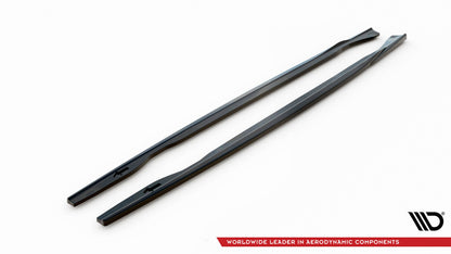 Seitenschweller Ansatz (Paar) V.2 passend für BMW 1er E81 FL schwarz Hochglanz