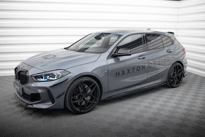 Seitenschweller Ansatz (Paar) V.2 passend für BMW 1er M-Paket / M135i / 128ti schwarz Hochglanz