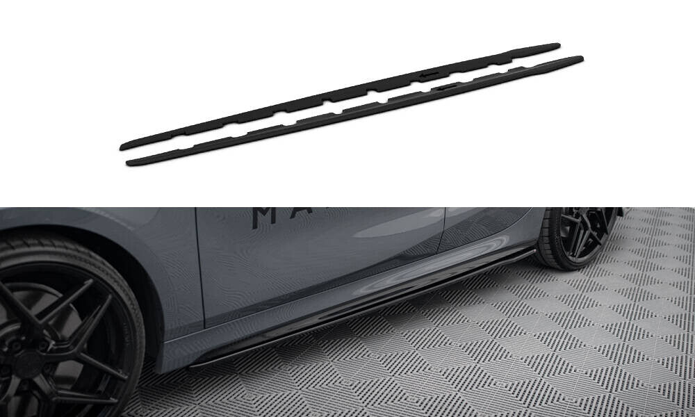Seitenschweller Ansatz (Paar) V.2 passend für BMW 1er M-Paket / M135i / 128ti schwarz Hochglanz