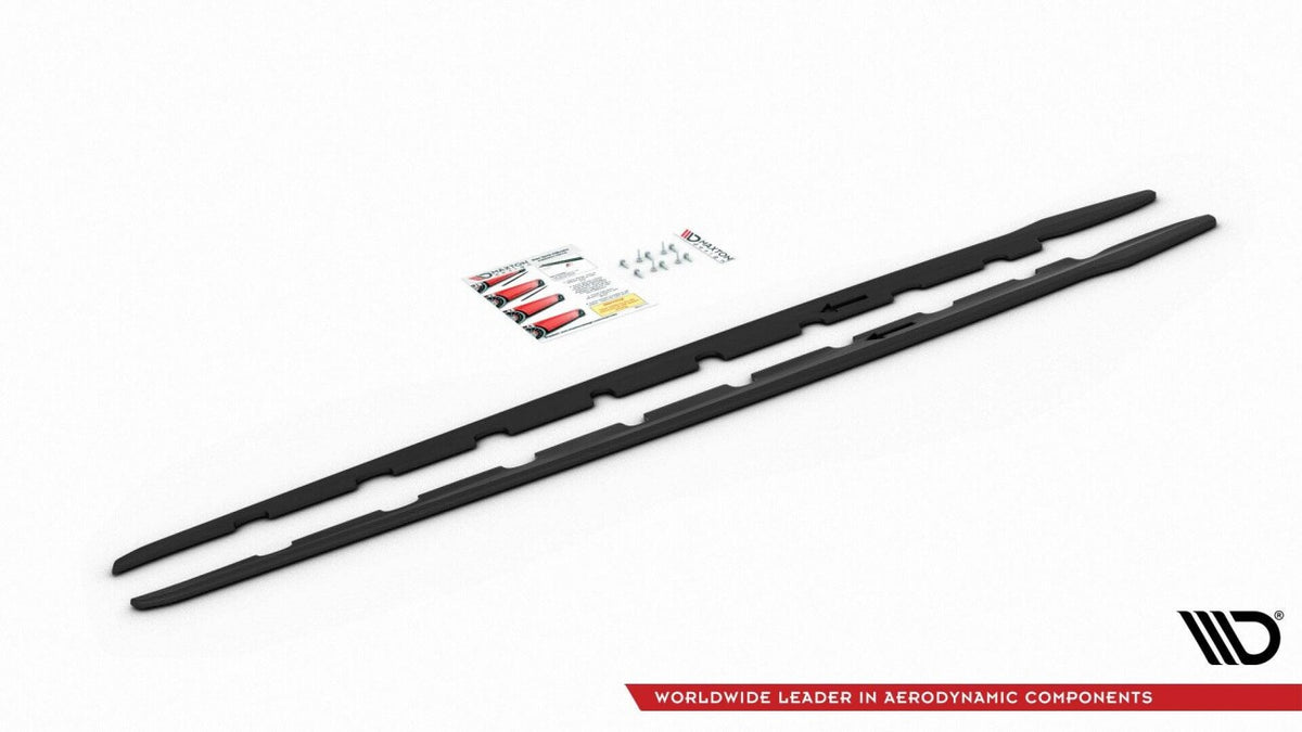 Seitenschweller Ansatz (Paar) V.2 passend für BMW 1er M-Paket / M135i / 128ti schwarz Hochglanz