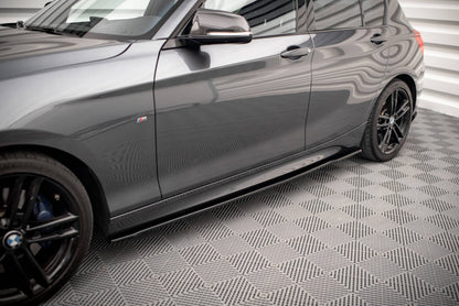 Seitenschweller Ansatz (Paar) V.2 passend für. BMW 1er M135i / M140i / M-Paket F20 schwarz Hochglanz