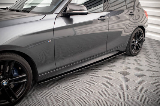 Seitenschweller Ansatz (Paar) V.2 passend für. BMW 1er M135i / M140i / M-Paket F20 schwarz Hochglanz