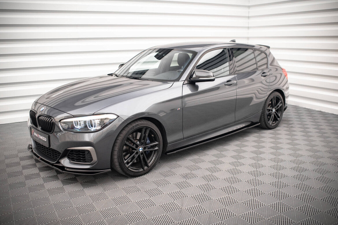 Seitenschweller Ansatz (Paar) V.2 passend für. BMW 1er M135i / M140i / M-Paket F20 schwarz Hochglanz