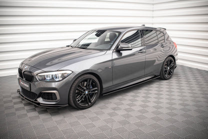 Seitenschweller Ansatz (Paar) V.2 passend für. BMW 1er M135i / M140i / M-Paket F20 schwarz Hochglanz