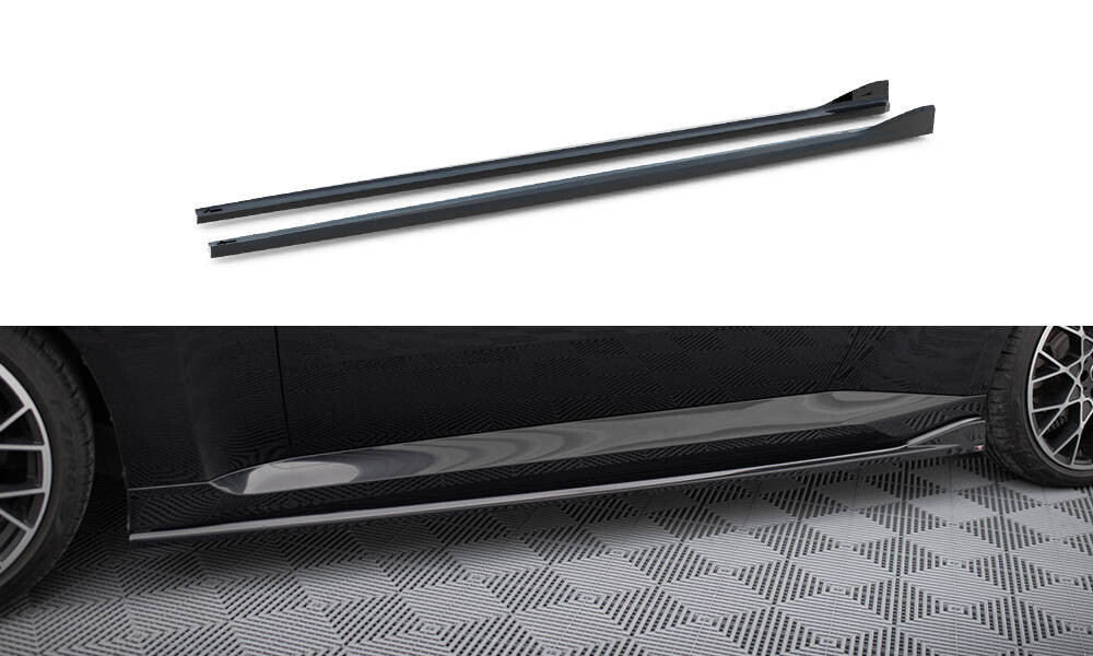 Seitenschweller Ansatz (Paar) V.2 passend für BMW 2 Coupe G42 schwarz Hochglanz
