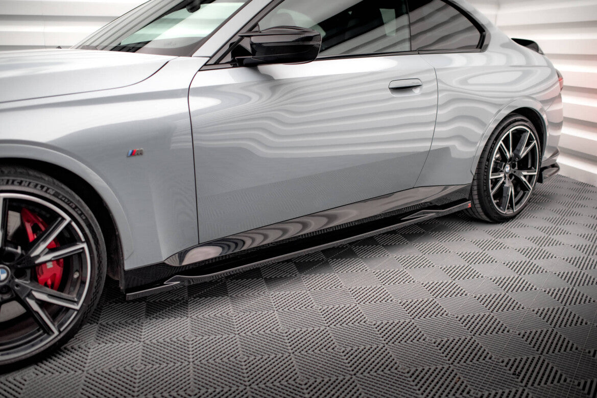 Seitenschweller Ansatz (Paar) V.2 passend für BMW 2 Coupe M-Paket / M240i G42 schwarz Hochglanz