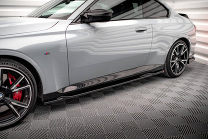 Seitenschweller Ansatz (Paar) V.2 passend für BMW 2 Coupe M-Paket / M240i G42 schwarz Hochglanz