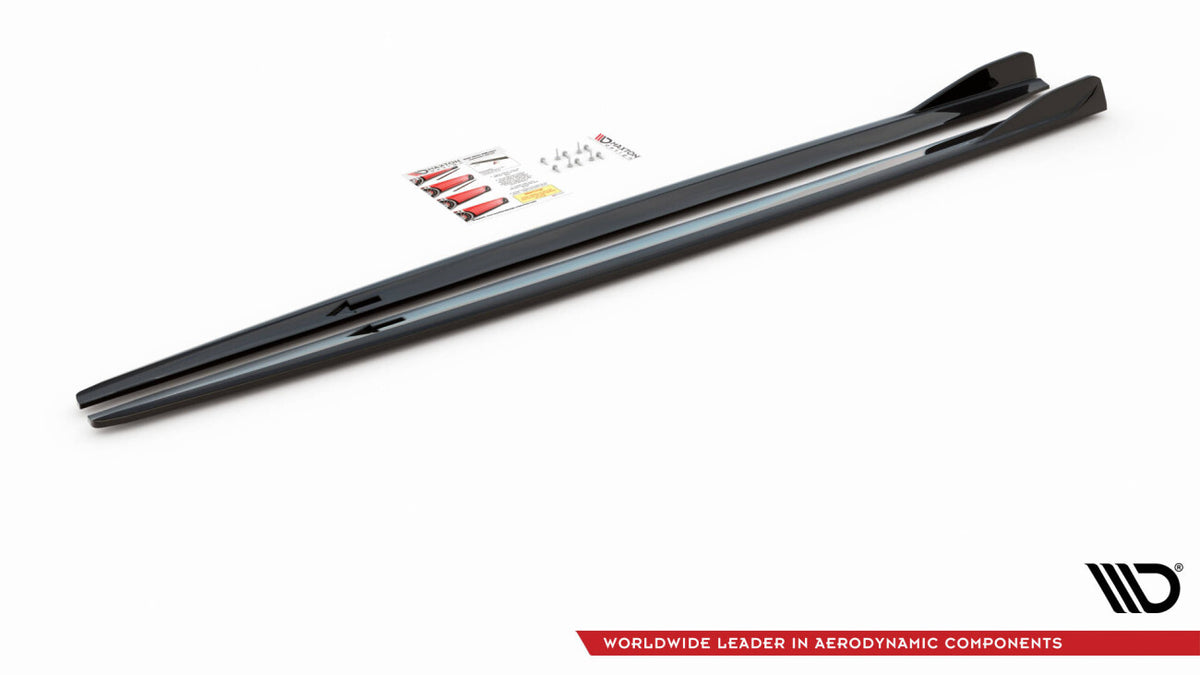 Seitenschweller Ansatz (Paar) V.2 passend für BMW 2 Gran Coupe M-Paket / M235i F44 schwarz Hochglanz