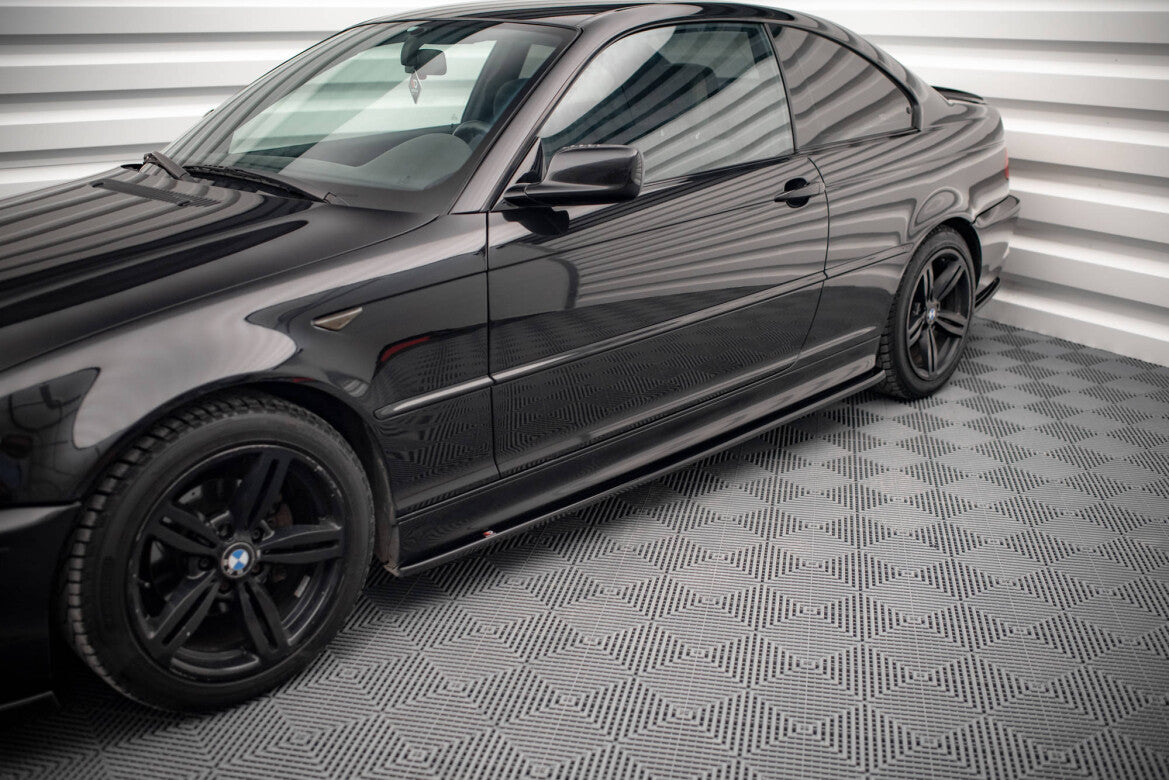 Seitenschweller Ansatz (Paar) V.2 passend für BMW 3er Coupe M-Paket E46 schwarz Hochglanz