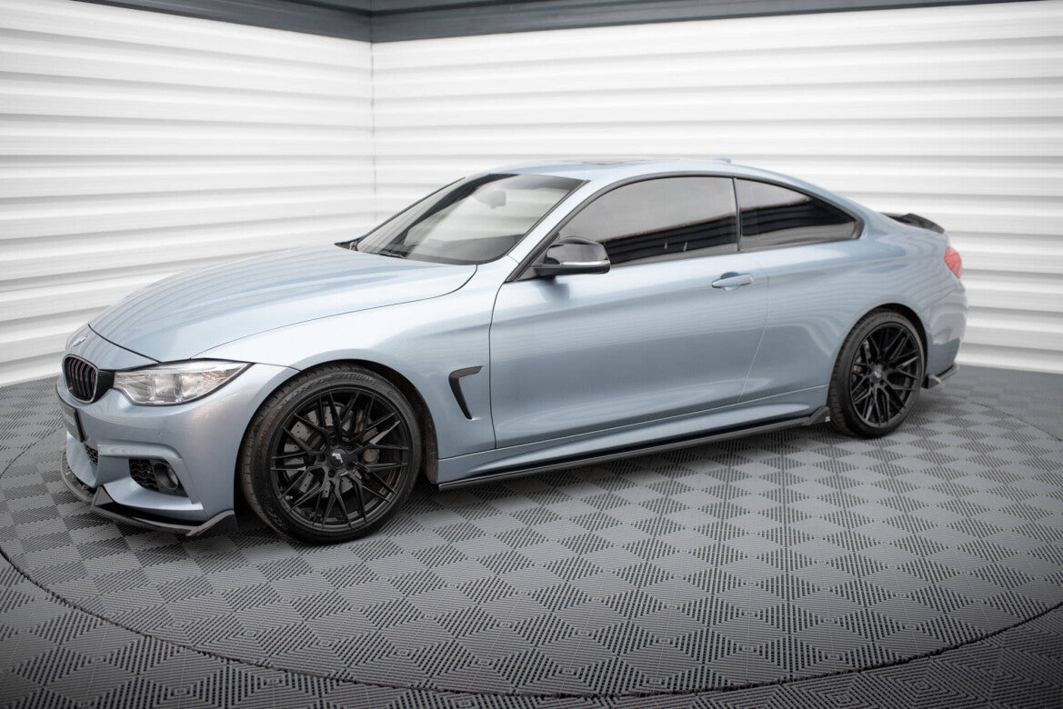 Seitenschweller Ansatz (Paar) V.2 passend für BMW 4er Coupe / Gran Coupe / Cabrio M-Paket F32 / F36 / F33 schwarz Hochglanz