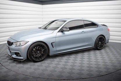 Seitenschweller Ansatz (Paar) V.2 passend für BMW 4er Coupe / Gran Coupe / Cabrio M-Paket F32 / F36 / F33 schwarz Hochglanz