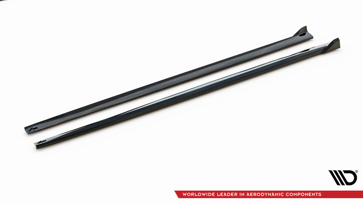 Seitenschweller Ansatz (Paar) V.2 passend für BMW 4er Coupe / Gran Coupe / Cabrio M-Paket F32 / F36 / F33 schwarz Hochglanz