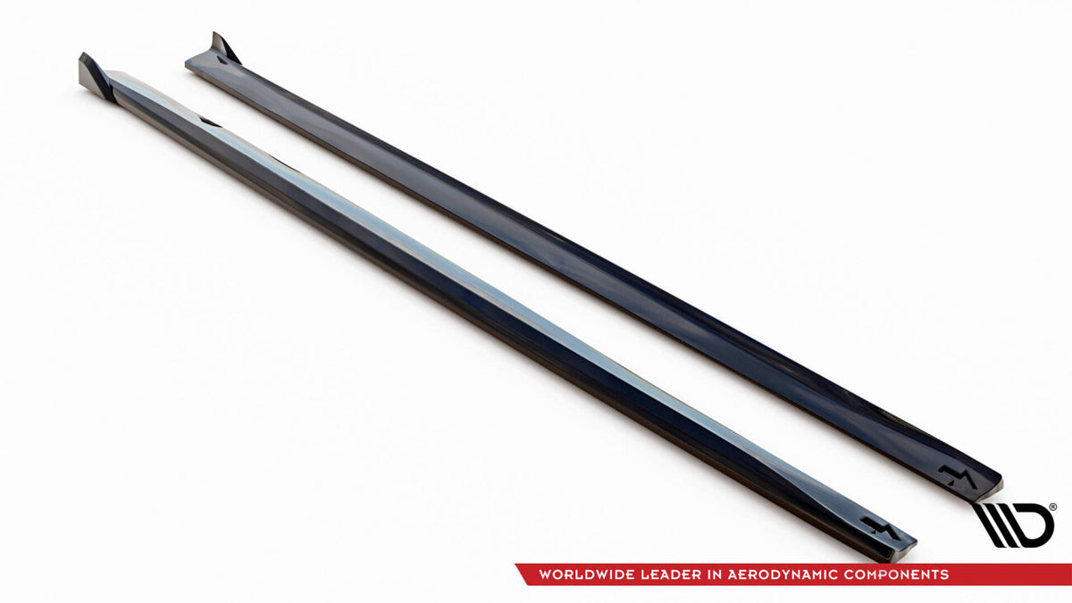 Seitenschweller Ansatz (Paar) V.2 passend für BMW 4er Coupe / Gran Coupe / Cabrio M-Paket F32 / F36 / F33 schwarz Hochglanz