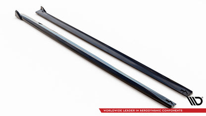 Seitenschweller Ansatz (Paar) V.2 passend für BMW 4er Coupe / Gran Coupe / Cabrio M-Paket F32 / F36 / F33 schwarz Hochglanz