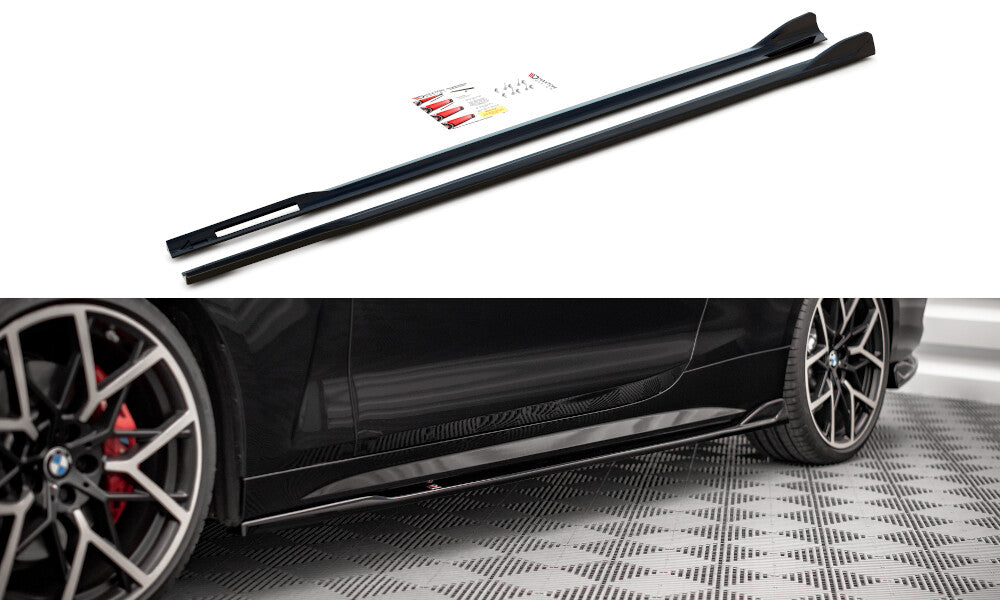 Seitenschweller Ansatz (Paar) V.2 passend für BMW 4er M-Paket / M440i G22 / G23 / G22 FL / G23 FL schwarz Hochglanz