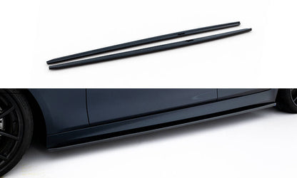 Seitenschweller Ansatz (Paar) V.2 passend für BMW 5er F10/F11 M-Paket / M5 schwarz Hochglanz