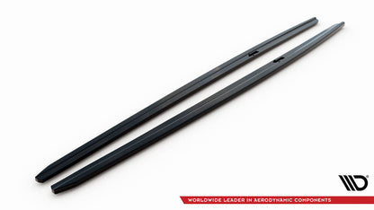 Seitenschweller Ansatz (Paar) V.2 passend für BMW 5er F10/F11 M-Paket / M5 schwarz Hochglanz