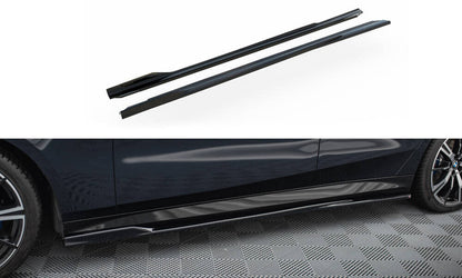 Seitenschweller Ansatz (Paar) V.2 passend für BMW 5er M-Paket Limousine / Touring G60 / G61 schwarz Hochglanz