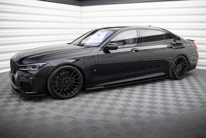 Seitenschweller Ansatz (Paar) V.2 passend für BMW 7 Lang M-Paket G12 schwarz Hochglanz