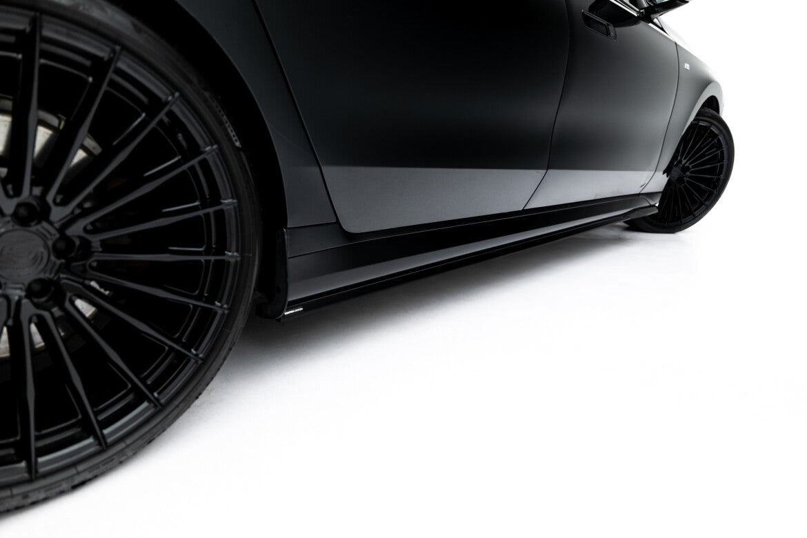 Seitenschweller Ansatz (Paar) V.2 passend für BMW 740d xDrive M Paket / 740i xDrive M-Paket G70 schwarz Hochglanz