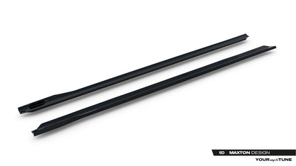 Seitenschweller Ansatz (Paar) V.2 passend für BMW 740d xDrive M Paket / 740i xDrive M-Paket G70 schwarz Hochglanz