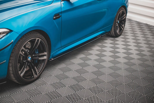 Seitenschweller Ansatz (Paar) V.2 passend für BMW M2 F87 schwarz Hochglanz