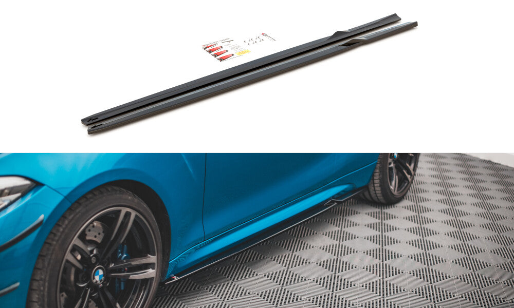 Seitenschweller Ansatz (Paar) V.2 passend für BMW M2 F87 schwarz Hochglanz