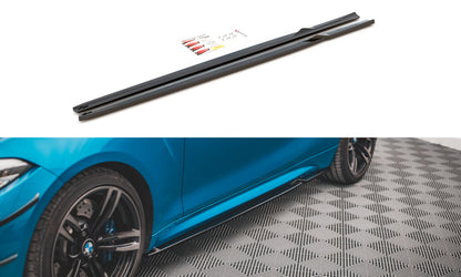 Seitenschweller Ansatz (Paar) V.2 passend für BMW M2 F87 schwarz Hochglanz